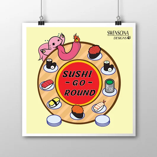 Sushi Go Round Mini Print